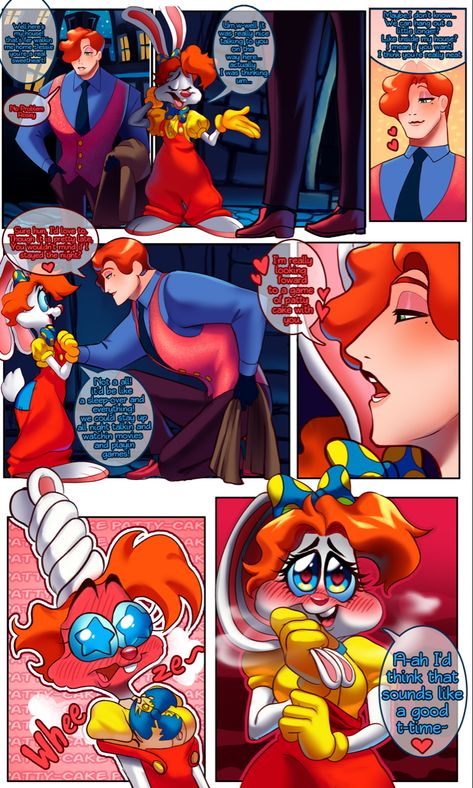 Jessica And Roger Rabbit, Gender Bent Disney, Disney Gender Bender, Roger Rabbit, Jessica Rabbit, Cute Comics, Disney Fan Art, Disney And Dreamworks, Cute Disney