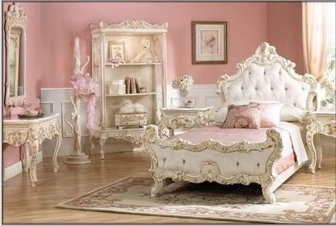 Victorian Princess Pink Polyvore, Princess Bedrooms, Shabby Chic Decorating, Fancy Bedroom, Victorian Bedroom, Princess Bedroom, Princess Room, Shabby Chic Bedroom, Shabby Chic Bedrooms