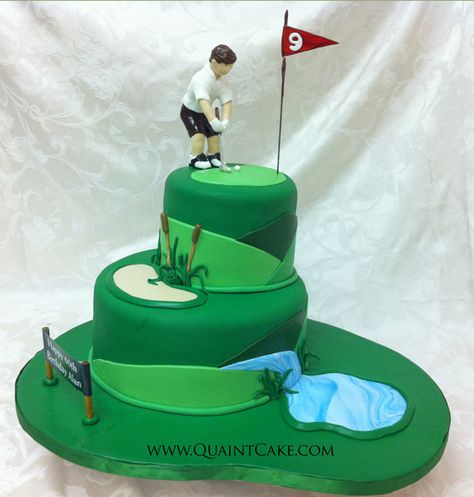 Torta campo de golf Golf Grooms Cake, Golf Themed Cakes, Golf Birthday Cakes, Sports Themed Cakes, Golf Cake, Sport Cakes, Golf Theme, Gateaux Cake, Special Occasion Cakes