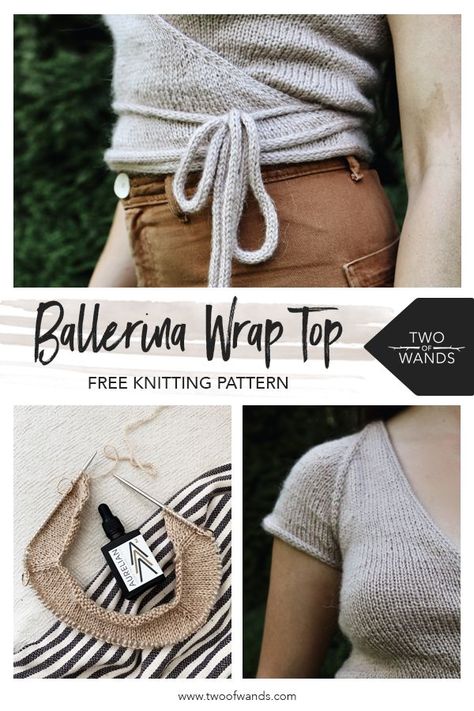 Ballerina Wrap Top, Wrap Top Pattern, Two Of Wands, Modern Knitting Patterns, Knit Top Patterns, The Ballerina, Sailor Pants, Modern Knitting, Knitted Wit