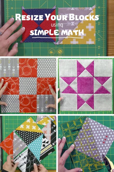 Quilt Lessons: How to Resize Quilt Blocks - The Quilting Company How To Change The Size Of A Quilt Block, How To Resize Quilt Blocks, Quilt Math, Quilt Measurements, Quilting Math, Preschool Crafts Fall, Quilt Blocks Easy, Patchwork Blocks, Quilt Tips