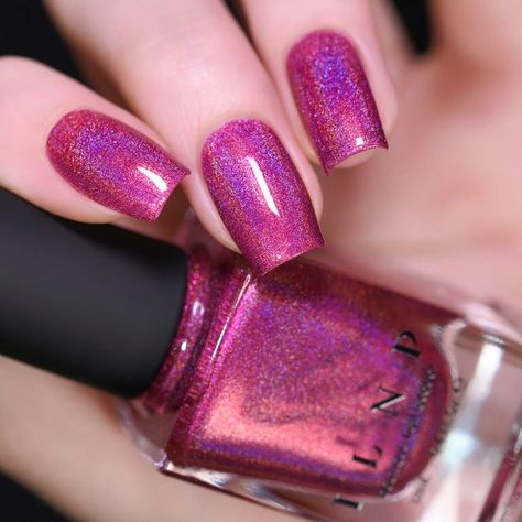 ILNP Bouquet Toss - Vivid Fuchsia Pink Ultra Holo™ Nail Polish Magenta Nail Polish, Magenta Nails, Holo Nail Polish, Ilnp Nail Polish, Carnation Pink, Soft Lavender, Holographic Nail Polish, Wedding Inspired, Bouquet Toss