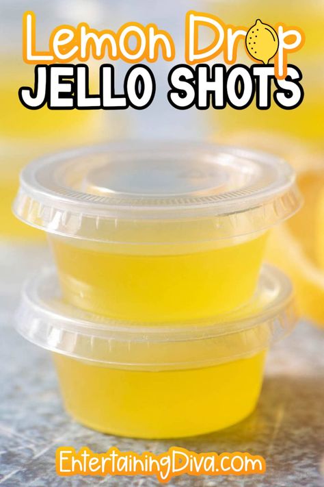 Lemon Drop Jello Shots Recipe Strong Jello Shots Recipe, Lemon Drop Jello Shots, Lemon Jello Shots, Margarita Jello Shots, Margarita Jello, Best Jello Shots, Jello Shots Recipe, Jello Shots Vodka, Jello Pudding Shots