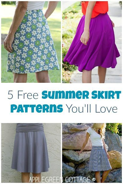 5 Free Summer Skirt Patterns You'll Love Skirt Sewing Tutorial, Free Skirt Pattern, Skirt Pattern Easy, Beginner Sewing Projects, Skirt Patterns, Skirt Tutorial, Trendy Sewing, Beginner Sewing, Beginner Sewing Projects Easy