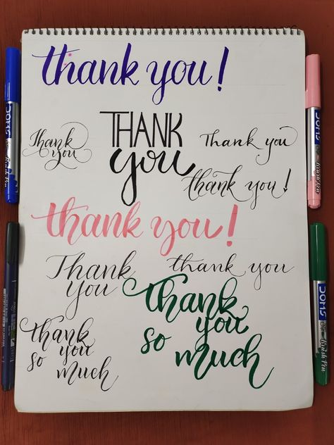 This pin shows various styles of writing Thankyou. Tombow Calligraphy, Science Model, Science Models, Tombow Fudenosuke, Cool Birthday Cards, Pen Calligraphy, Pen Diy, Brush Pen Calligraphy, Brush Pens