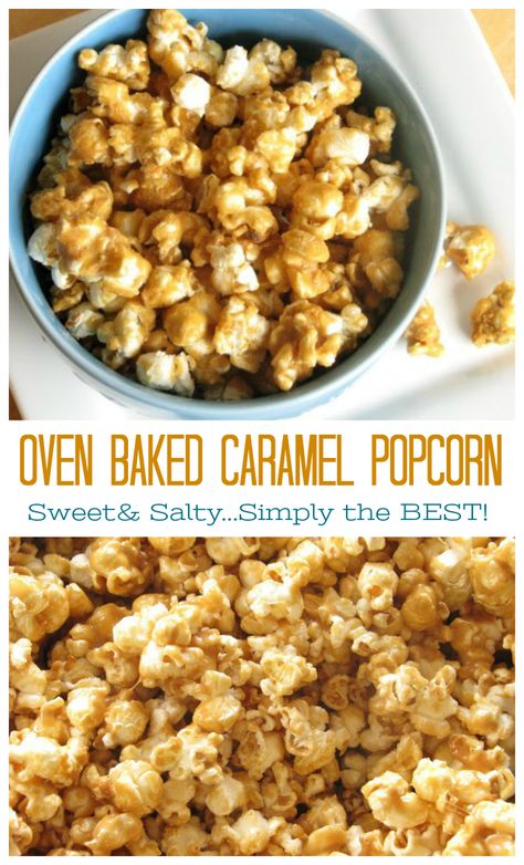 Baked Caramel Corn, Best Caramel Popcorn, Homemade Caramel Popcorn, Caramel Popcorn Recipe, Homemade Caramel Corn, Popcorn Recipes Easy, Caramel Corn Recipes, Popcorn Recipes Caramel, Baked Caramel