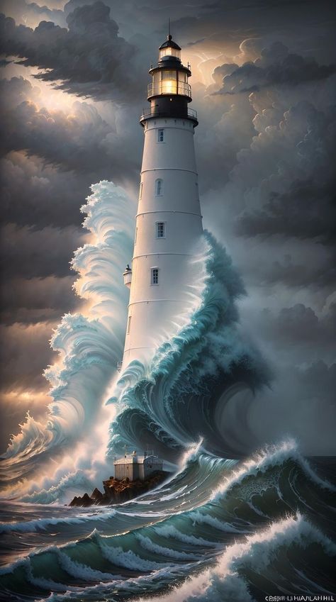 Digital Art Programs, Ocean Art Painting, Lighthouses Photography, Lighthouse Photos, Lighthouse Painting, Lighthouse Pictures, Seascape Photography, Lighthouse Art, Photography Journey