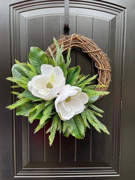 Faux magnolia wreath