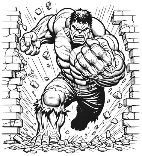 Superhero Sketches Character Design, Hulk Black And White, Coloring Superhero, Super Hero Coloring Pages, Super Heroes Coloring Pages, Marvel Coloring Pages, Superheroes Drawing, Hulk Sketch, Hulk Coloring Pages