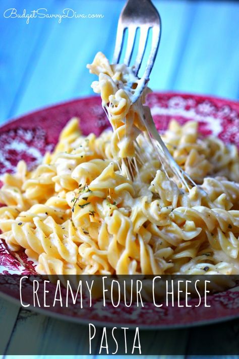 MUST Make RECIPE!!! SUPER Cheesy - Must Pin and Make!!! Simply add gluten free pasta to make this dish gluten free - DONE in Under 20 minutes! Cream Four Cheese Pasta Recipe – Marie Recipe #recipe #pasta #cheesy #creamy #cheese #dinner #easyrecipe #kidfriendly #budgetsavvydiva via budgetsavvydiva.com Four Cheese Pasta, Cream Cheese Pasta, Cheese Pasta Recipes, Zuppa Toscana, Fettuccine Alfredo, Gluten Free Pasta, Cheese Pasta, Goulash, Minestrone