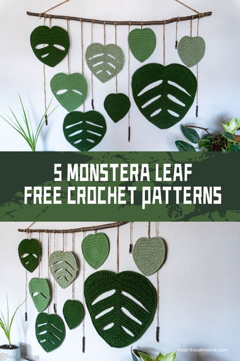 5 FREE Monstera Leaf Crochet Patterns Crochet Leaf Wall Hanging, Monstera Granny Square Pattern, Knitted Rugs Pattern Free, Crochet Leaf Pillow, Plant Crochet Pattern Free, Monstera Plant Crochet, Crochet Monstera Leaf Free Pattern, Monstera Crochet, Plant Crochet Pattern