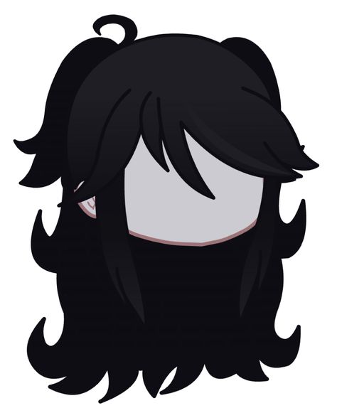 Gacha Hair Black, Gacha Female Hair, Gacha Black Hair, Pelo Gacha, Black Gacha Hair Styles, Black Hair Styles Gacha Club, Gacha Hair Base, Gacha Ideas Hair, Hair Gacha Club Girl