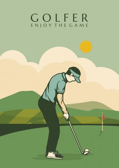 Poster Design Illustration, Illustration Man, Metal Poster Displate, Design Illustration, The Game, Poster Design, Golf, Design