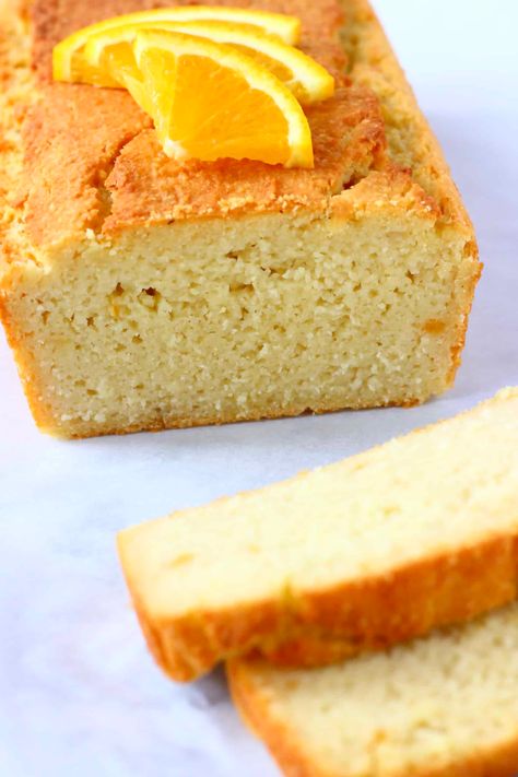 This Gluten-Free Vegan Orange Pound Cake is easy to make, seriously moist and perfectly fragrant! It's made with plant-based yogurt, which keeps it moist and creates a dense crumb, and adds a delicious tangy flavour too. It comes together in one bowl and is a simple dessert to suit a range of occasions: birthdays, Easter, Christmas, Mother's Day, baby showers, bridal showers etc. Dairy-free, egg-free and refined sugar free. Gluten Free Vegan Orange Cake, Gluten Free Vegan Pound Cake, Gluten Free Orange Pound Cake, Gluten Free Orange Loaf, Pound Cake Gluten Free, Gluten Free Orange Cake, Vegan Pound Cake Recipe, Vegan Orange Cake, Vegan Pound Cake