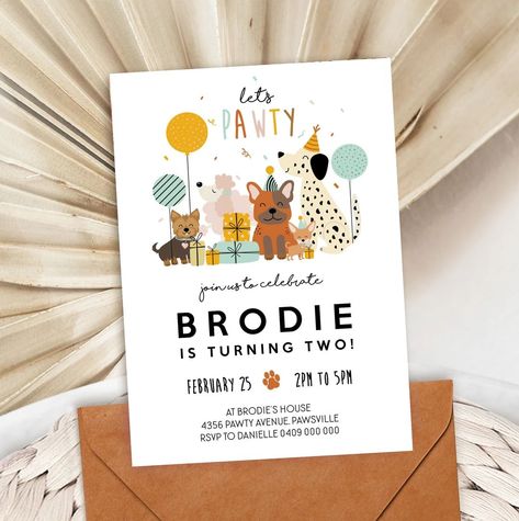 Dog Invitation Editable Puppy Party Invitation Printable Dog - Etsy | Etsy (US) Dog Party Invitations, Puppy Birthday Invitations, Png Editing, Puppy Invitations, Cat Invitations, Puppy Pawty, Dog Birthday Invitations, Puppy Birthday Parties, Invitation Diy