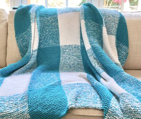 Gingham Blanket, Baby Blanket Knitted, Patchwork Baby Blanket, Blanket Knitting Pattern, Knit Baby Blanket, Fall Knitting, Patchwork Blanket, Patchwork Baby, Cotton Baby Blankets