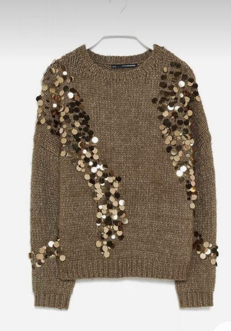 Knitwear Inspiration, Upcycle Clothes Diy, Embroidery Sweater, Sequin Sweater, Embroidery Fashion, Sweaters Knitwear, Knit Fashion, Knit Sweater Cardigan, Apparel Design