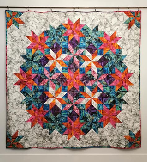 Evergrowing Mandala Quilt - Free Pattern Meditation Quilt Pattern, Mandela Quilts Patterns, Mandala Quilt Pattern Free, Patterns For Quilting, Mandala Quilt, Panel Quilt Patterns, Quilt Big, Feather Quilt, Block Quilts