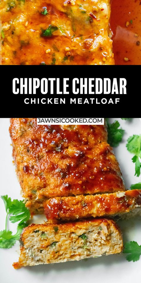 Jalapeno Popper Stuffed Meatloaf, Chicken Meatloaf Recipes, Chipotle Meatloaf, Chipotle Glaze, Ground Chicken Meatloaf, Crazy Recipes, Chicken Meatloaf, Food To Try, Good Meatloaf Recipe