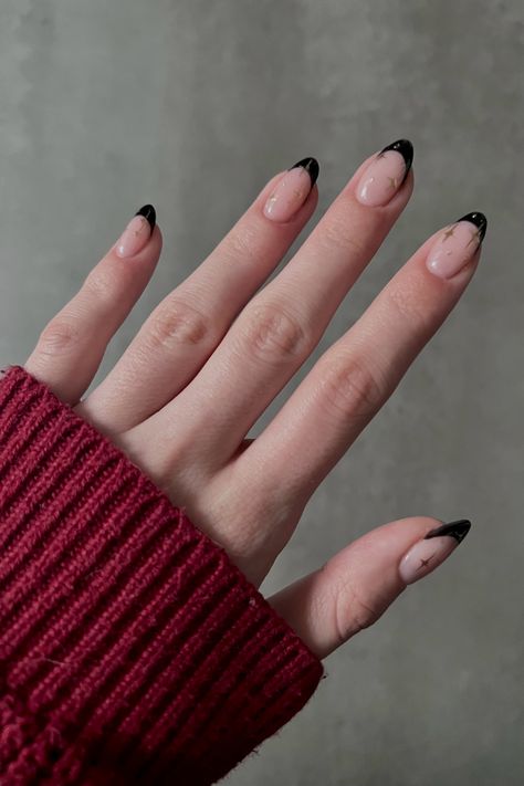 Black French Tip With Chrome, French Tip With Chrome, Black French Tip, New Years Eve Nails, Black French Tips, Black French, French Tips, Gold Nails, Black Nails