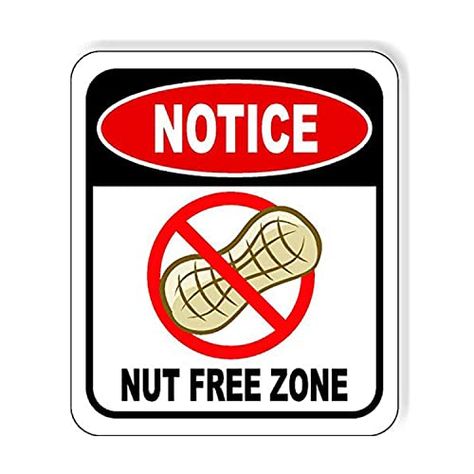 Notice Nut Free Zone Aluminum Composite Outdoor Sign - Allergen Warning Sign - Metal Signs - Allergy Door Sign - Business and Office Sign - Nut Allergy Sign - Food Allergy Metal Sign - 8.5" X10" Nut Allergy Sign, Nut Allergy, Sign Business, Food Allergy, Warning Sign, Office Signs, Christmas 2022, Outdoor Signs, Business Signs