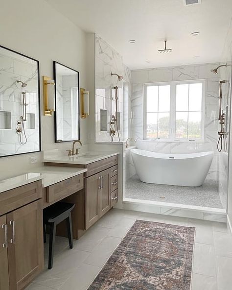 Master Bath Layout, Wet Room Bathroom, Bathroom Redesign, Master Bath Remodel, Bathroom Remodel Designs, Bathroom Redo, Large Bathrooms, Bathroom Layout, Bathroom Renos