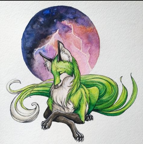 Sky Fox, Fox Artwork, Cute Fantasy Creatures, Random Art, Nice Things, Creature Art, To Listen, Fantasy Creatures, Detailed Image