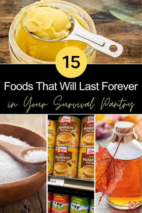 Discover 15 long-lasting foods to keep in your survival pantry. Perfect for homesteaders, these non-perishable items provide essential nutrition and peace of mind. Learn storage tips to maintain their quality and ensure a prepared and self-sufficient lifestyle. Ideal for those committed to long-term food security and sustainability! #Homesteading #SurvivalPantry Food Prep Pantry, Doomsday Bunker Food Storage, Foods For Long Term Storage, Dehydrated Food Storage, Long Lasting Food Storage, Best Food Storage Items, Foods That Last Forever Survival, How To Store Pasta Long Term, Preserving Food Homestead Survival