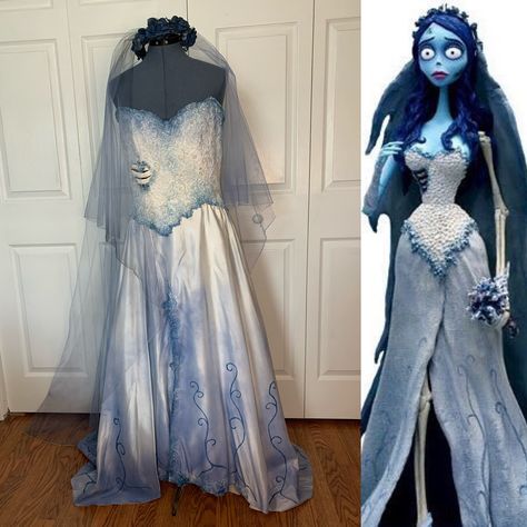 Hijabi Cosplay, Corpse Bride Dress, Corpse Bride Wedding, Corpse Bride Costume, Emily Corpse Bride, Dead Bride, Bride Costume, Black Halloween Dress, Plum Dress