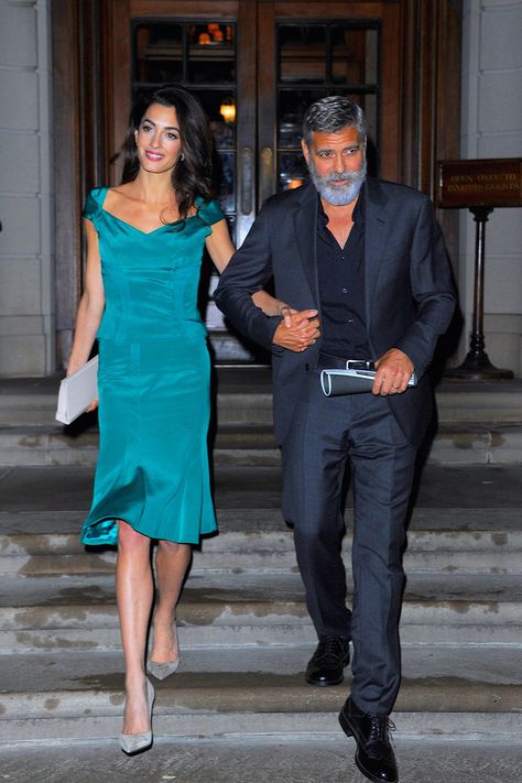 George and Amal Clooney's best couple looks | British GQ | British GQ George And Amal, Cool Tuxedos, Dark Dress, Classy Couple, Amal Clooney, George Clooney, Gowns Of Elegance, Old Hollywood Glamour, Hollywood Actor