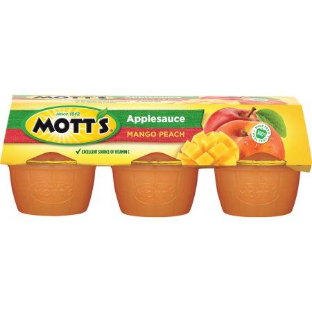 Peach Applesauce, Motts Applesauce, Healthy Decisions, Sauce Brand, Healthy Snack Alternatives, Apple Sauce Recipes, Peach Puree, Clear Cups, Mango Puree