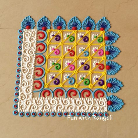 Mini Rangoli, Finger Tricks, Best Rangoli, Flowers Rangoli, Rangoli Designs For Competition, Pongal Kolam, Rangoli Designs Simple Diwali, Rangoli Designs Simple, Diwali Decorations At Home