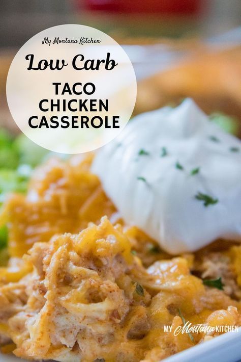 Taco Chicken Casserole, Low Carb Fast Food, Chicken Taco Casserole, Taco Chicken, Low Carb Taco, Cena Keto, Low Carb Tacos, Low Carb Casseroles, Low Carb Chicken Recipes