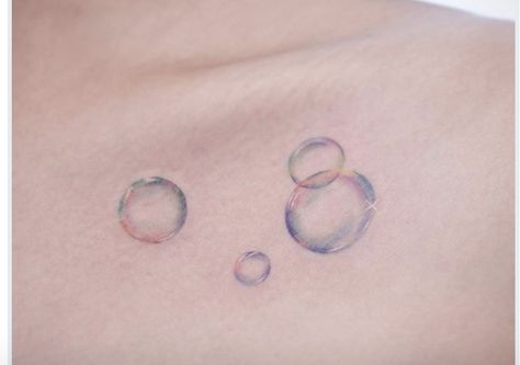 Bubble Wand Tattoo, Black And White Bubble Tattoo, Ocean Bubbles Tattoo, Bubbles Tattoo Ideas, Bubbles Tattoos, Watercolor Bubbles Tattoo, Tattoo Lavender, Bubble Tattoo, Compass Tattoos