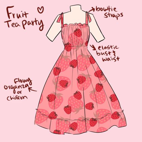 Dragon fruit, raspberry, strawberry, or grape? I have 2/3 samples done that I ordered. Sample #2 has some mistakes and needs to be fixed… | Instagram Strawberry Clothes Drawing, Strawberry Dress Drawing, Strawberry Outfit Drawing, Mushroom Outfit Drawing, Strawberry Outfit, Clothing Sketches, Dress Design Drawing, Clothing Design Sketches, Drawing Anime Clothes