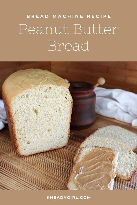 Make a creamy and fluffy peanut butter bread right in your bread machine with this simple and flavorful recipe! Sweetened with just a touch of honey, it is perfect for toast and PB&J sandwiches, this is a great way to use your machine for filling up lunch boxes. Peanut Butter Whip, Peanut Butter Bread Recipe, Oatmeal Dinner, Pb J Sandwiches, Butter Bread Recipe, Basic Bread Recipe, Peanut Butter Jelly Sandwich, Easy Bread Machine Recipes, Bread Machine Recipe