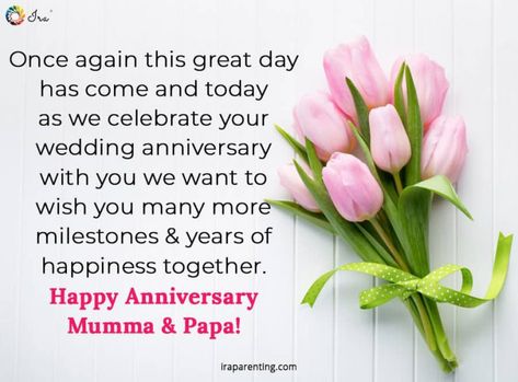 Happy Anniversary Mom Dad Quote: Once again this great day has come and today as we celebrate your wedding anniversary with you we want to wish you many more milestones & years of happiness together. Happy anniversary Mumma & Papa!    #Anniversaryquotes #Anniversarywishes Happy Anniversary Mumma Papa, Anniversary Quotes For Parents From Daughter, Aniversary Wishes Mummy Papa, Happy Anniversary Mama Papa, Happy Anniversary Wishes Mom And Dad, Anniversary Wishes For Mummy Papa, Mummy Papa Quotes, Mom Dad Quotes, Happy Anniversary Mom Dad