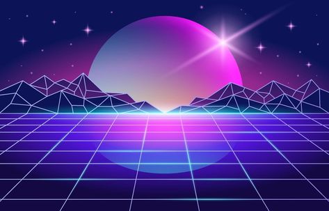 Retro Futurism Graphic, Retro Futurism Graphic Design, Purple Space Background, Futurism Graphic Design, Gamer Aesthetic, Geek Poster, Purple Space, Neon Wallpapers, Futuristic Space