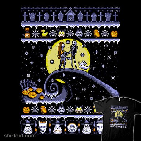 "Romantic Nightmare" by CoDdesigns Ugly sweater design inspired by The Nightmare Before Christmas Sublimacion Ideas, Christmas Jumper, Jack Skellington, Tim Burton, Original Artists, Nightmare Before, Ugly Sweater, Christmas Tshirts, Perfect Christmas