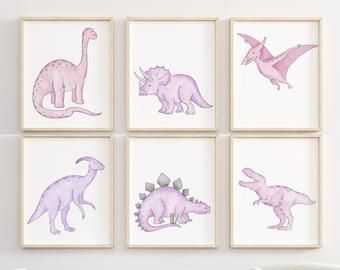 Pink Dinosaur Room Decor, Purple Dinosaur Room, Girly Dinosaur Room Decor, Pink Dino Nursery, Pink Dinosaur Bedroom, Girly Dinosaur Room, Pink Dinosaur Room, Dinosaur Bedroom Girl, Toddler Girl Dinosaur Room