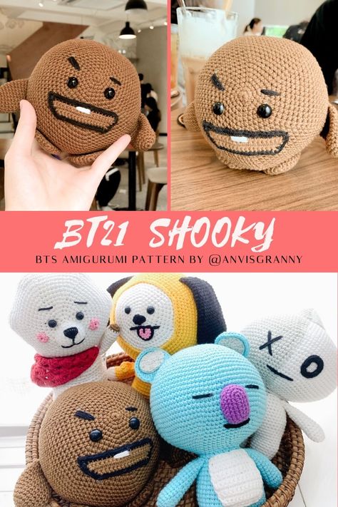 BT21 Amigurumi Crochet Patterns Free - Anvi’s Granny Handicrafts Amigurumi Bts, Crocheted Keychains, Crochet Keychain Patterns, Bts Crochet, Amigurumi Crochet Free Pattern, Keychain Patterns, Horse Keychain, Crochet Patterns Free, Crochet Keychain Pattern