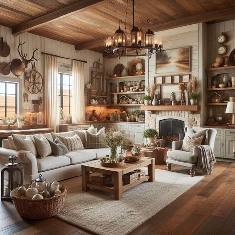 Rustic Farmhouse Living Room Vintage Farmhouse Style Living Room, Rustic Living Room Decor Farmhouse Style, Old Farmhouse Decor Living Room, Farmhouse Aesthetic Living Room, Rustic Farmhouse Living Room Decor Farm Houses Country Style, Rustic Farmhouse Family Room, Rustic Living Room Ideas Farmhouse Style, Rustic Farmhouse Living Room Decor Ideas, Rustic Living Room Inspiration