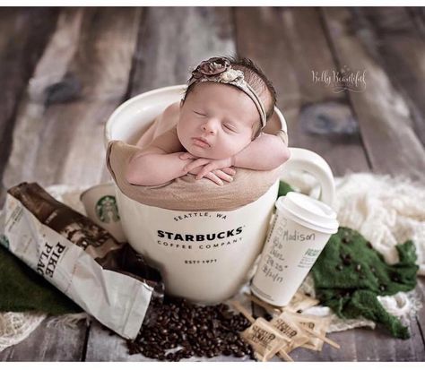 Coffee Photoshoot, Baby Milestones Pictures, Foto Newborn, Milestone Pictures, Newborn Poses, The Bump, Newborn Shoot, Newborn Photoshoot, Newborn Pictures