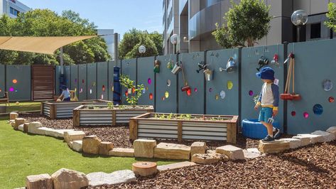 Childcare Centre Design, Childcare Garden, Daycare Setup, Opening A Daycare, Early Childhood Centre, Art Studio Organization, Early Learning Centre, Kindergarten Design, Timber Walls