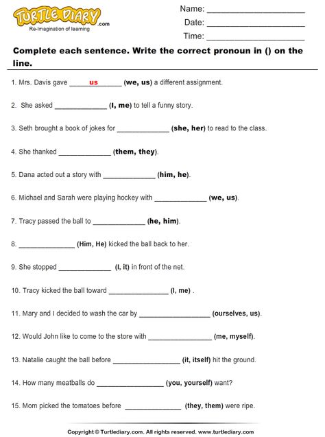 Download and print Turtle Diary's Fill in the Blank with the Correct Pronoun worksheet. Our large collection of ela worksheets are a great study tool for all ages. Free Pronoun Worksheets, Pronoun Worksheet, Nouns And Verbs Worksheets, Aboriginal Clothing, English Questions, English Pronouns, Personal Pronouns Worksheets, Pronouns Worksheet, Conjunctions Worksheet