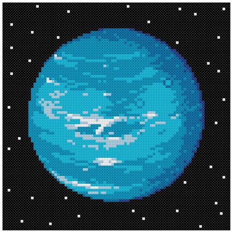 PDF Cross Stitch pattern 0062.Uranus planet INSTANT | Etsy Uranus Planet, Yarn Trees, Emoji Drawings, Jessie Toy Story, Pola Kristik, Colour Chart, Fuse Beads, Cross Stitch Art, Maleficent