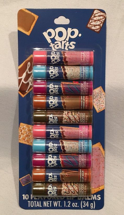 10-ct Kellogg’s Pop Tarts 10-pack Assorted Lip Balms Free Shipping Lip Balm Flavors, Kids Lip Balm, Pop Tart Flavors, Funny Lips, Hot Fudge Sundae, Fudge Sundae, Funny Makeup, Lip Balm Collection, Flavored Lip Gloss