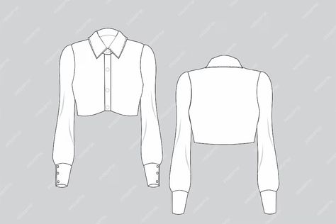 Premium Vector | A shirt with a collar and buttons female shirt cropped shirt Shirt Sketch, Female Shirt, Cropped Shirt, Clothing Design, Technical Drawing, Crop Shirt, Collar Shirts, Drawing Reference, Premium Vector