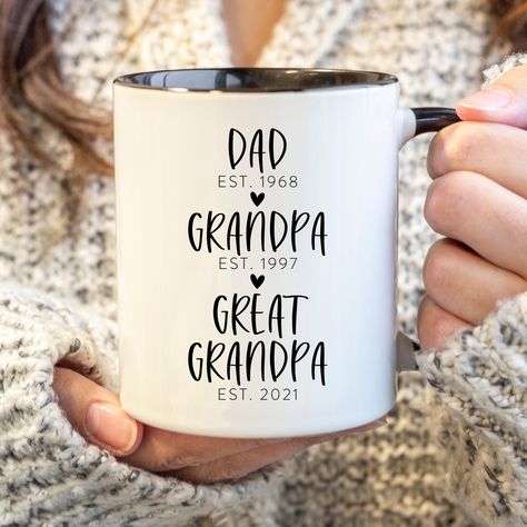 "Father's Day Gift for Great Grandpa ✦ Best Great Grandpa Ever ✦ Great Grandpa Gift for Great Grandpa ✦ Dad Love Grandpa Love Great Grandpa ✦ Personalized Mug ✦ Dad Gift ✦ Birthday Gift ✦ Coffee Cup ✦  Our coffee mugs are designed with you in mind! See something that's almost the perfect gift but not quite? Send us a message!✨ Birthday gifts, Christmas gifts, Mother's Day, Father's Day, stocking stuffers... Mugs with that perfect saying make delightful gifts for coworkers, family members, best f Grandpa Cricut Gifts, Gift For Father In Law, Grandpa Love, Grandpa Christmas Gifts, Grandpa Christmas, You're So Golden, Funny Gifts For Dad, Father In Law, Personalized Gifts For Dad