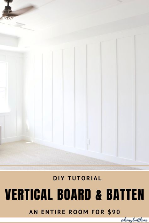 Vertical Board And Batten, Paneled Walls, Board Batten, Board And Batten Wall, Accent Wall Bedroom, Wall Trim, Floor To Ceiling, Wall Molding, Board And Batten